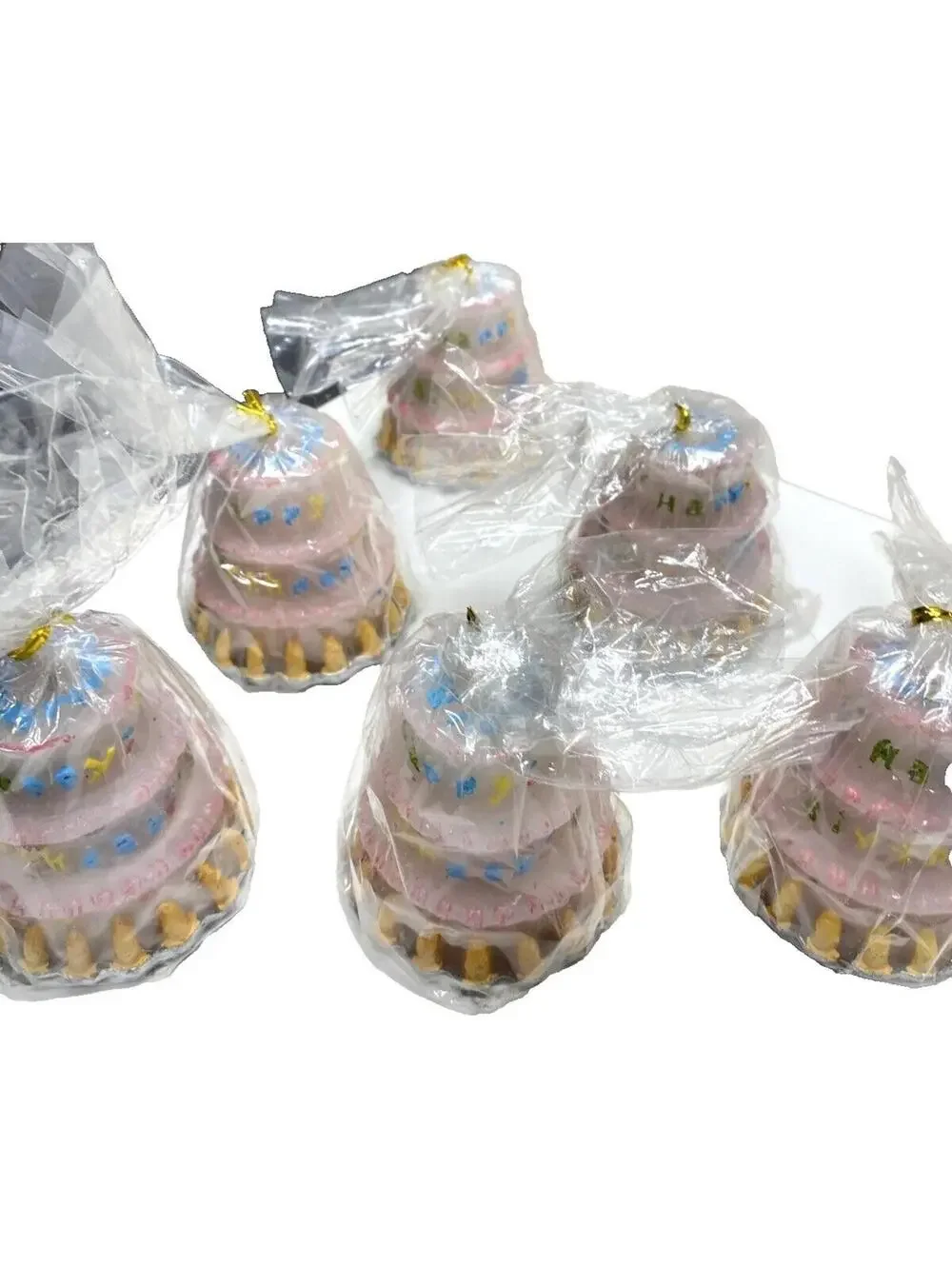 Happy Birthday , Cake Shaped Candles: Vintage 6pc Set for Celebrations! VTG